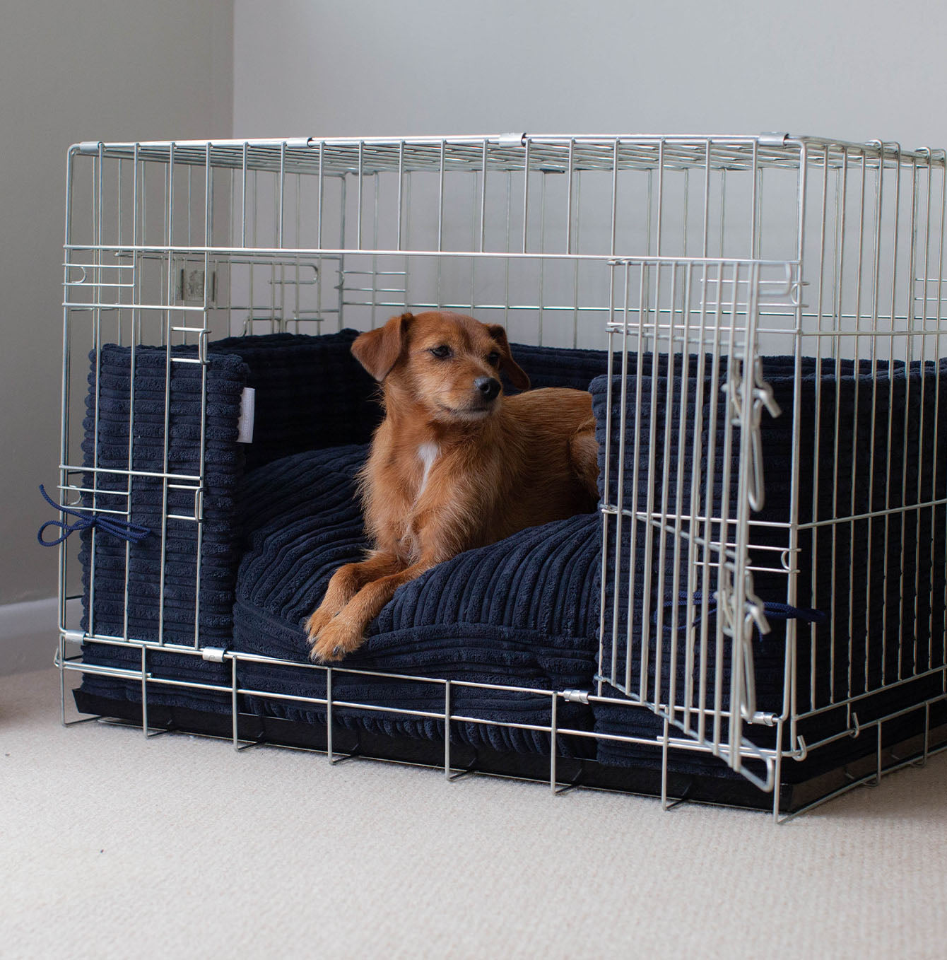 Dog Crate Bumper in Navy Essentials Plush by Lords & Labradors