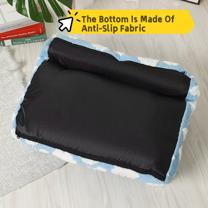 [Cozy Pet Sofa] Soft & Warm Pet Sofa Bed | Cozy Cloud Pattern for Dogs & Cats - Large, All-Season, Detachable Cover, Ideal for Indoor/Outdoor Use, Durable Polyester Cover
