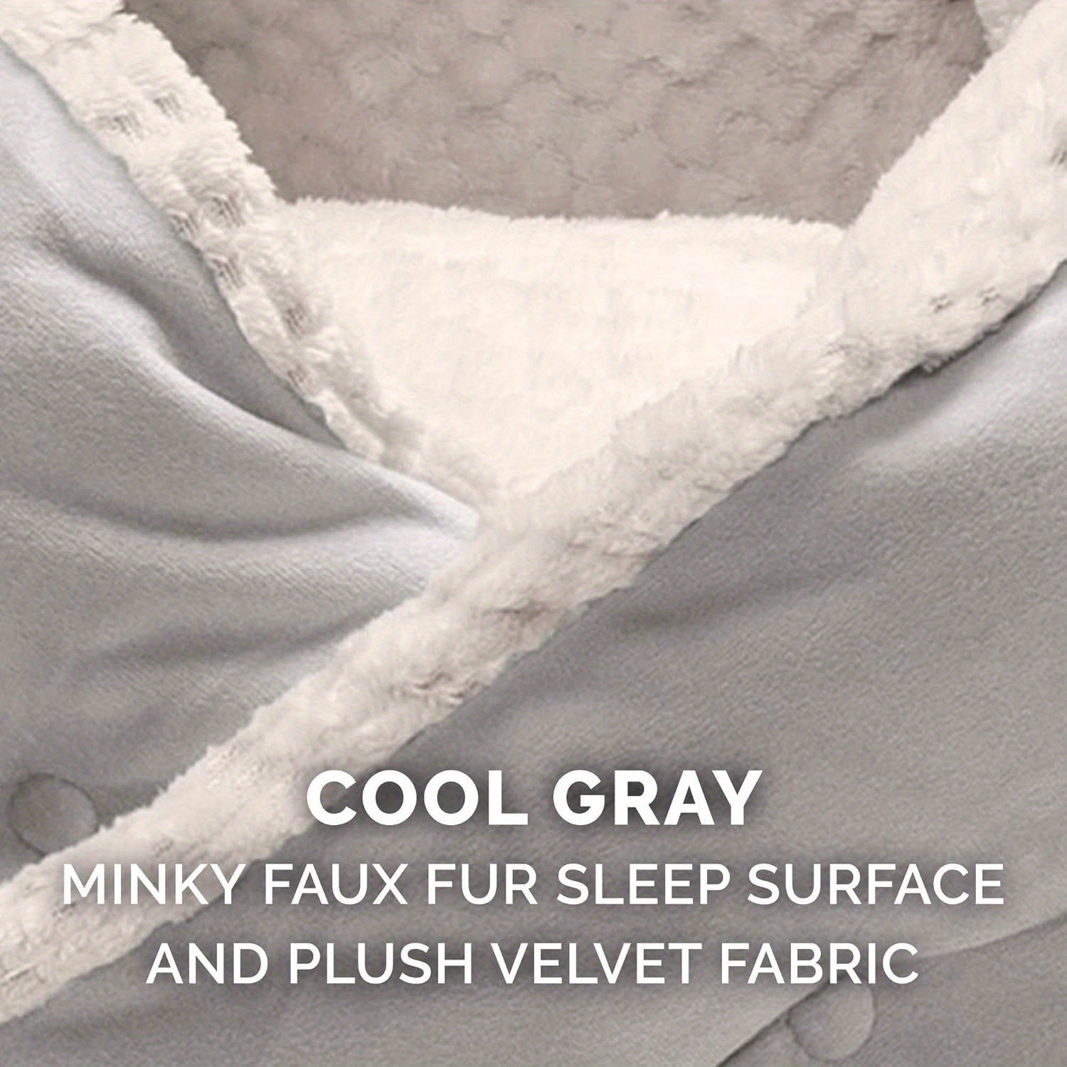 1pc Cozy Minky Plush & Velvet Pet Bed for Cats & Small Dogs, Non-Slip Bottom, Soft Gray with White Trim, Washable & Durable, Holds Up to 35 lbs, Perfect for Indoor Comfort, Cute Cat Bed
