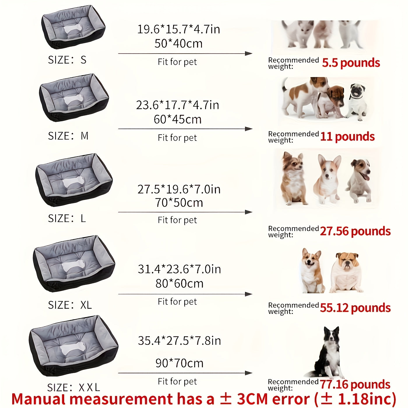 Orthopedic Plush Dog Bed for All Seasons - High Rebound, Comfortable Support, White PP Filled, Ideal for Small to Large Breeds, Durable & Easy-Clean Design, No Assembly Required, Pet Bed for Dogs, Pet Comfort, Modern Pet Furniture, Highrebound Material,