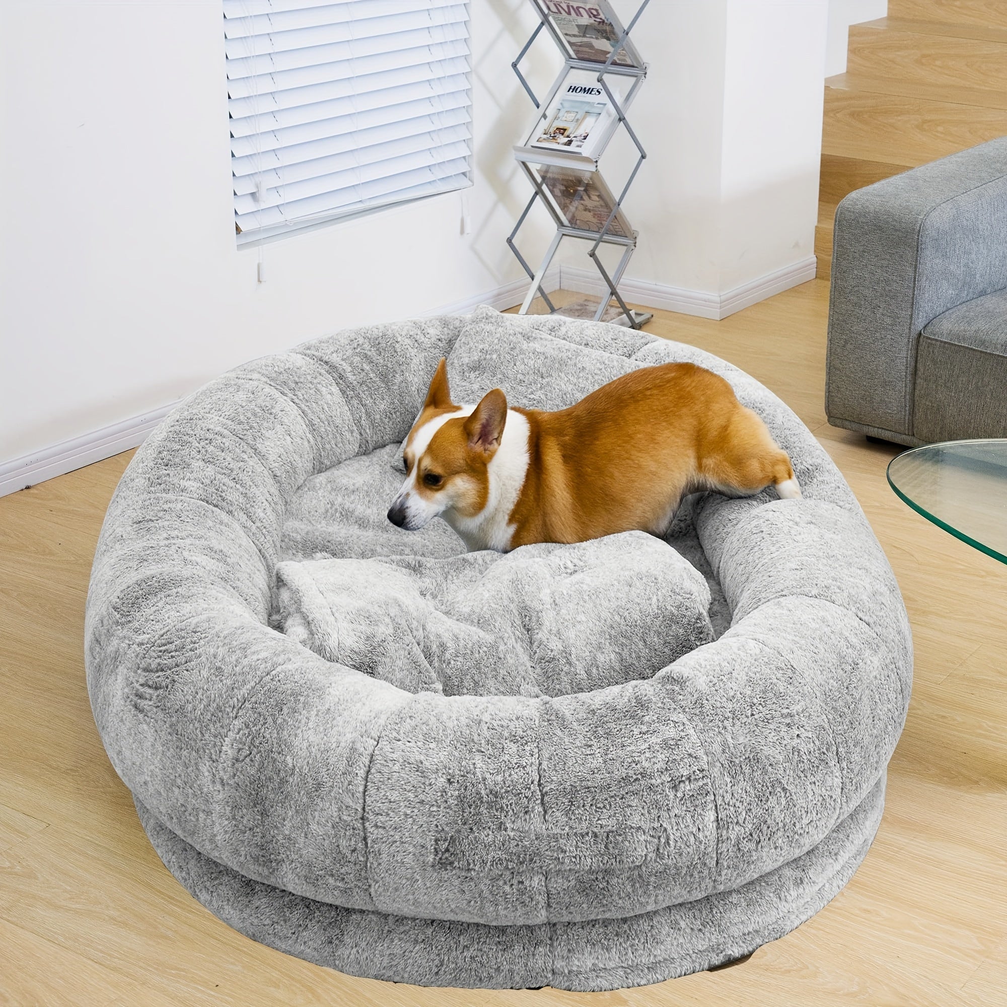 [Orthopedic Dog Bed] Orthopedic Dog Bed | Large Washable Faux Fur Pet Bed for Humans & Dogs - Shared Comfort Bed, Spacious Indoor/Outdoor Couch Replacement, Easy-Clean Shared Napping Bed, Cozy Lounging Spot, Durable Pet Bed
