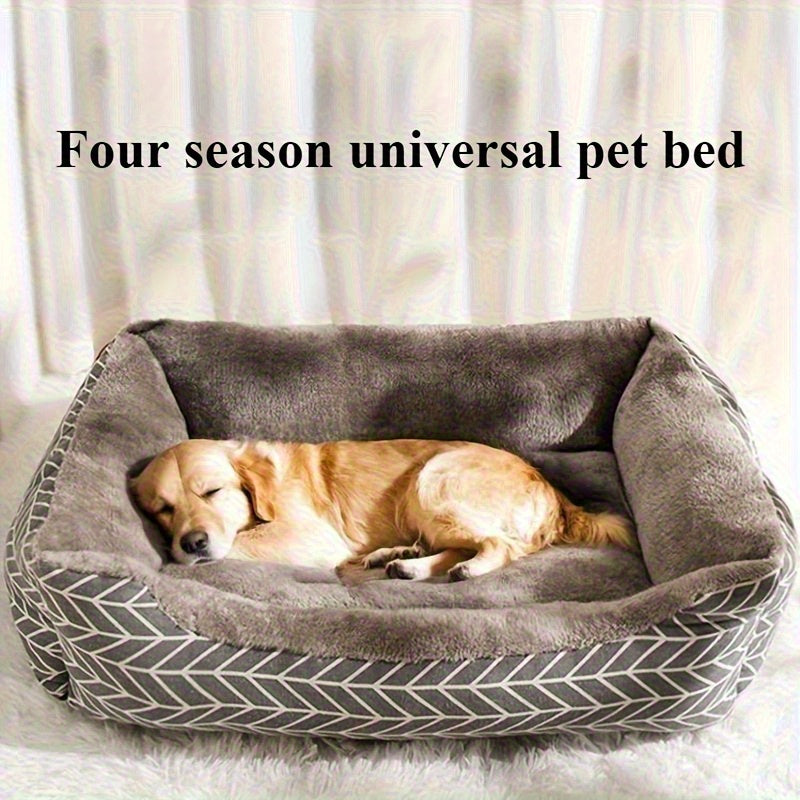 Comfortable Plush Dog Bed, Plush Polyester Fiber Dog, Winter Warm Pet Sofa, Available in 4 Sizes:/L/XL/XXL, Suitable Small to Medium Dog Breeds, Unassembled Warm Thick Dogs& Cats