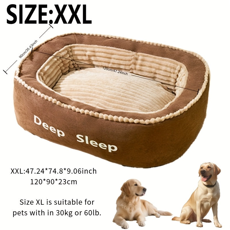 XXXL Pet Nest Mat for Medium & Large Dogs - Detachable & Washable Dog Bed with Plush Comfort, Durable Gray & White Design, Easy-Clean Indoor/Outdoor Dog Bedding, Extra Large Dog Bed, Textured Surface, Removable Cover, Petfriendly Home, Petsafe Materials,