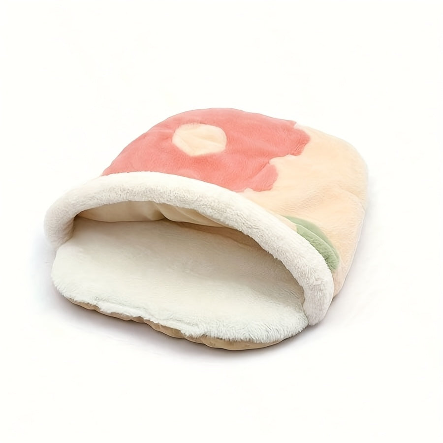[Versatile Cat Bed] Warm Semi-Enclosed Cat Bed | Versatile, with Cushion, Suitable for All Seasons, Including Blanket and Sleeping Bag for Pets