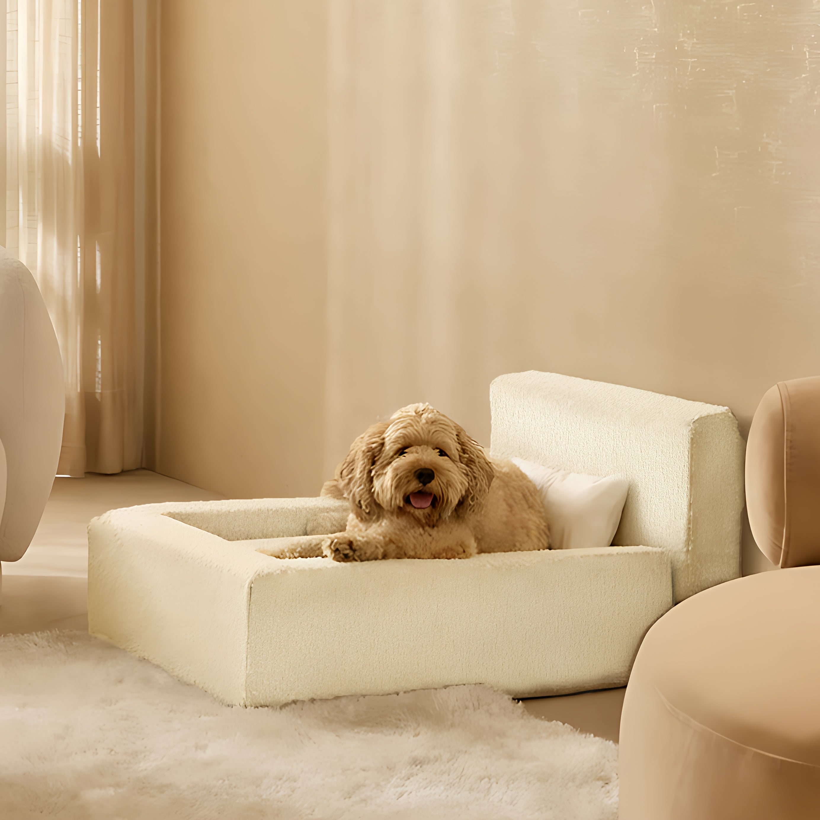 Luxury Style Dog Bed Pet Nest Pet Sofa Furniture, Without Pillows and Nest Cushion, Removable Plush Dog Bed Warm and Removable Washable, Suitable for Cats, Small Dogs, Toy Dogs, Small Pets, Four Seasons Us