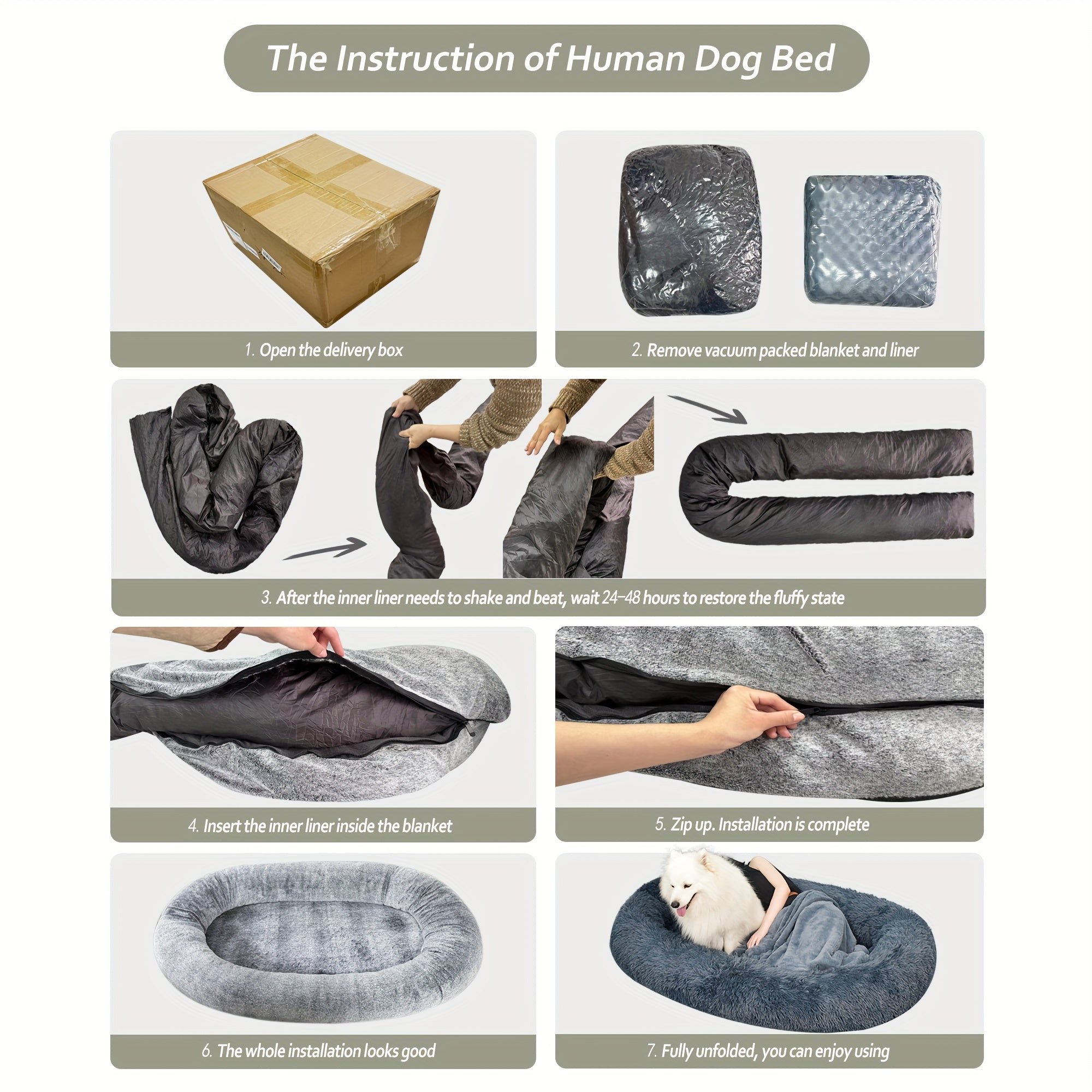 [Orthopedic Dog Bed] Orthopedic Dog Bed | Large Washable Faux Fur Pet Bed for Humans & Dogs - Shared Comfort Bed, Spacious Indoor/Outdoor Couch Replacement, Easy-Clean Shared Napping Bed, Cozy Lounging Spot, Durable Pet Bed