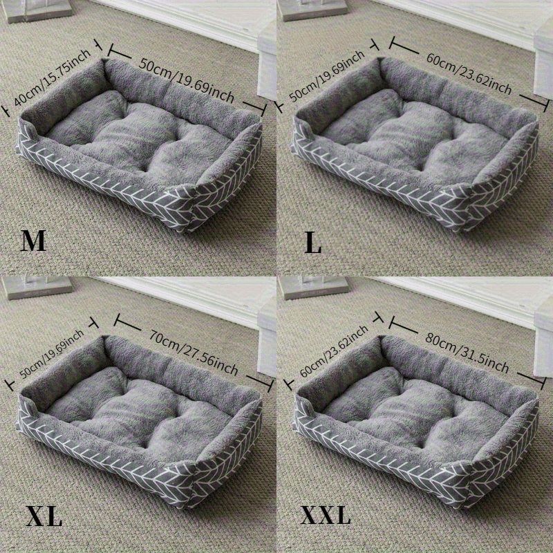Comfortable Plush Dog Bed, Plush Polyester Fiber Dog, Winter Warm Pet Sofa, Available in 4 Sizes:/L/XL/XXL, Suitable Small to Medium Dog Breeds, Unassembled Warm Thick Dogs& Cats