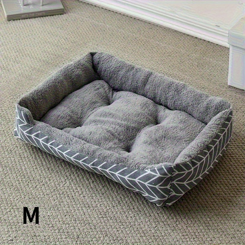 Comfortable Plush Dog Bed, Plush Polyester Fiber Dog, Winter Warm Pet Sofa, Available in 4 Sizes:/L/XL/XXL, Suitable Small to Medium Dog Breeds, Unassembled Warm Thick Dogs& Cats