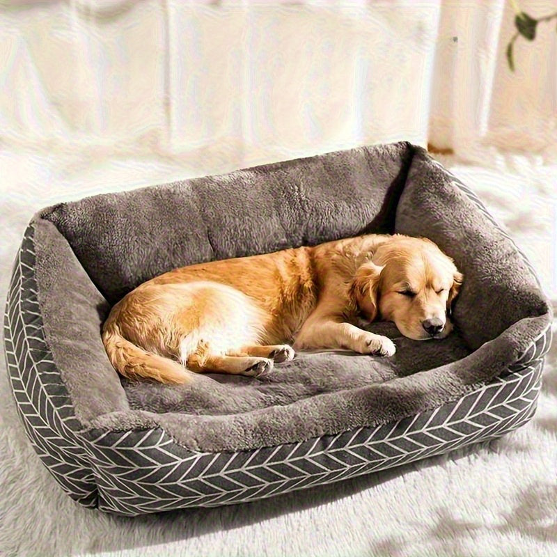 Comfortable Plush Dog Bed, Plush Polyester Fiber Dog, Winter Warm Pet Sofa, Available in 4 Sizes:/L/XL/XXL, Suitable Small to Medium Dog Breeds, Unassembled Warm Thick Dogs& Cats