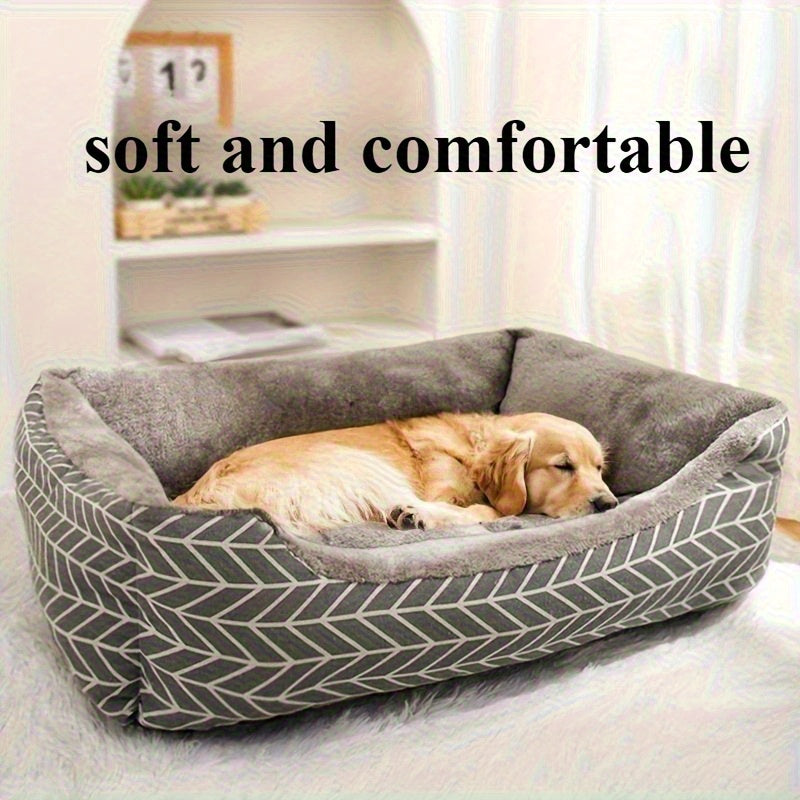 Comfortable Plush Dog Bed, Plush Polyester Fiber Dog, Winter Warm Pet Sofa, Available in 4 Sizes:/L/XL/XXL, Suitable Small to Medium Dog Breeds, Unassembled Warm Thick Dogs& Cats