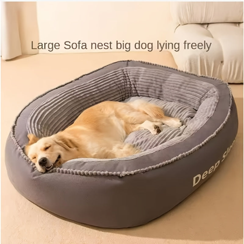 XXXL Pet Nest Mat for Medium & Large Dogs - Detachable & Washable Dog Bed with Plush Comfort, Durable Gray & White Design, Easy-Clean Indoor/Outdoor Dog Bedding, Extra Large Dog Bed, Textured Surface, Removable Cover, Petfriendly Home, Petsafe Materials,