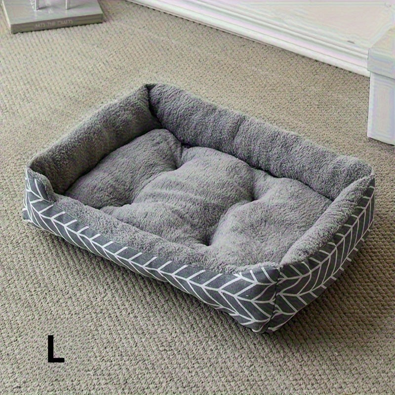 Comfortable Plush Dog Bed, Plush Polyester Fiber Dog, Winter Warm Pet Sofa, Available in 4 Sizes:/L/XL/XXL, Suitable Small to Medium Dog Breeds, Unassembled Warm Thick Dogs& Cats