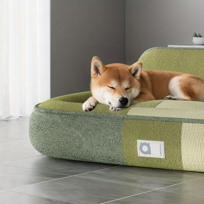 Dog Sofa Bed - Removable Washable Cover, Soft Pet Bed with Cushioned Interior, Modern dog couch for Small & Medium Dogs - Easy-Clean Indoor/Outdoor Use - Assembly Required