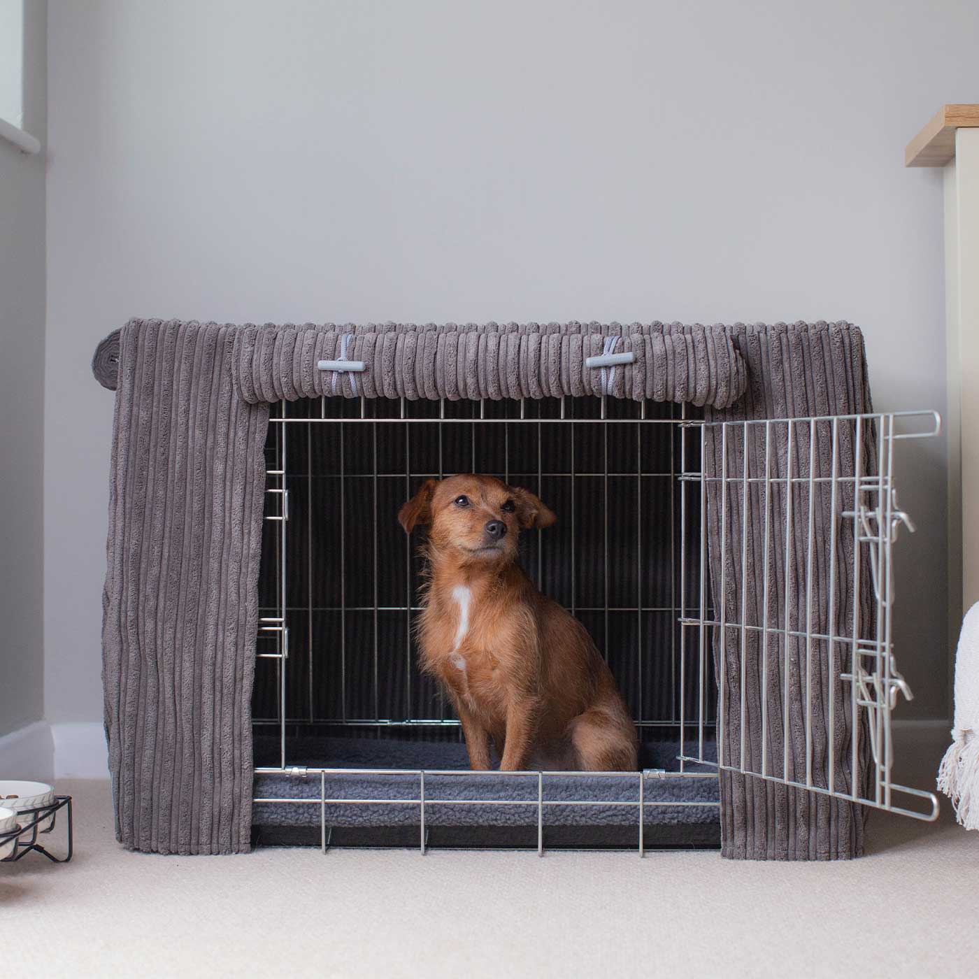 Dog Crate Cover in Dark Grey Essentials Plush by Lords & Labradors
