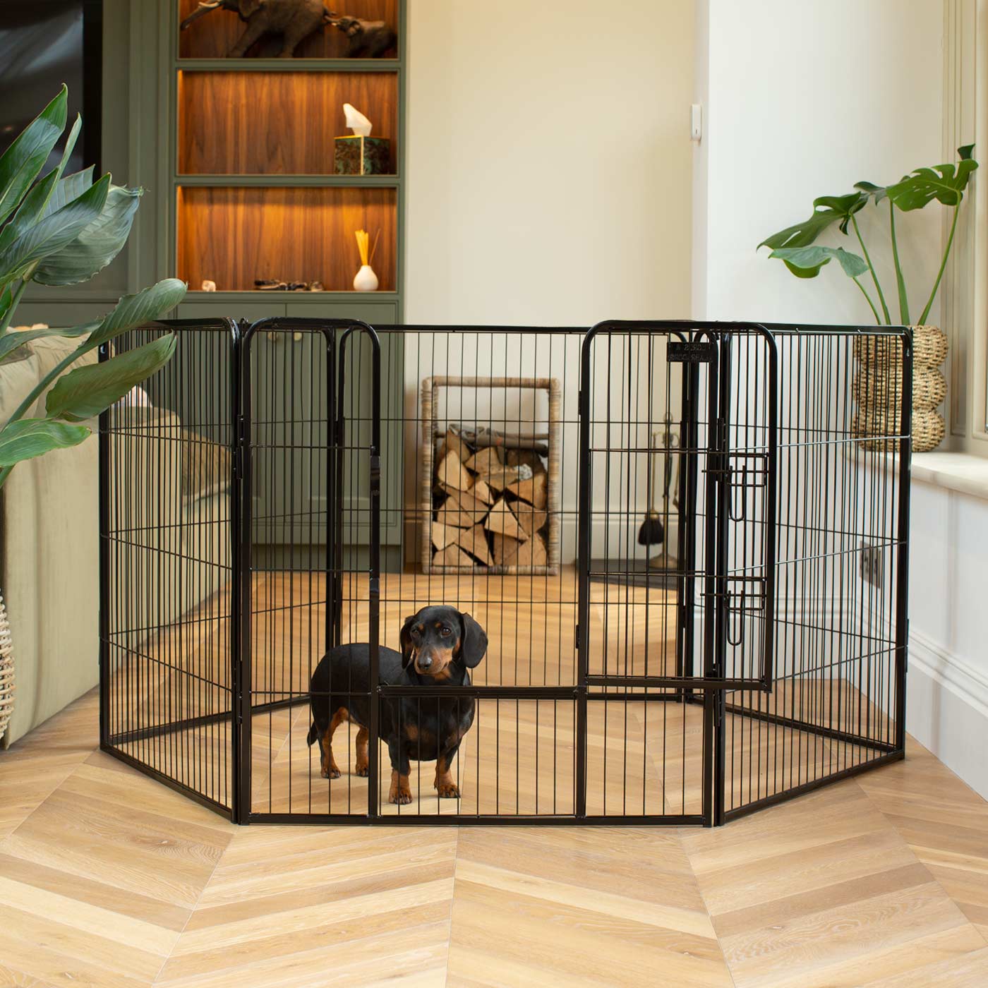 Puppy Play Pen & Crate Extension in Black by Lords & Labradors